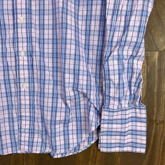 Ralph Lauren Mens Shirt Pink Blue Plaid Philip 100% Cotton Long Sleeve 16-34 - Picture 5 of 13